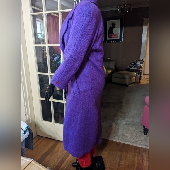 Vintage Elegant Fashions purple mohair/wool blend coat - Picture 3 of 14
